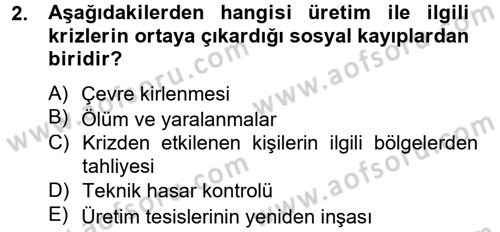 Kriz İletişimi Ve Yönetimi Dersi 2014 - 2015 Yılı Tek Ders Sınav Soruları 2. Soru