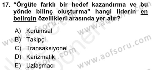 Kriz İletişimi Ve Yönetimi Dersi 2015 - 2016 Yılı (Vize) Ara Sınavı 17. Soru