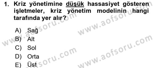 Kriz İletişimi Ve Yönetimi Dersi 2016 - 2017 Yılı (Vize) Ara Sınav Soruları 1. Soru
