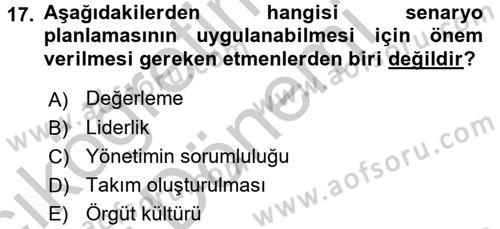 Kriz İletişimi Ve Yönetimi Dersi 2016 - 2017 Yılı (Vize) Ara Sınav Soruları 17. Soru