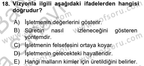 Kriz İletişimi Ve Yönetimi Dersi 2016 - 2017 Yılı (Vize) Ara Sınav Soruları 18. Soru