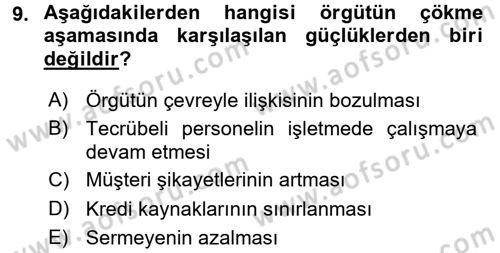 Kriz İletişimi Ve Yönetimi Dersi 2016 - 2017 Yılı (Vize) Ara Sınav Soruları 9. Soru