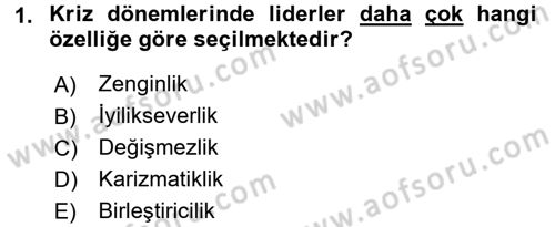 Kriz İletişimi Ve Yönetimi Dersi 2016 - 2017 Yılı (Final) Dönem Sonu Sınav Soruları 1. Soru