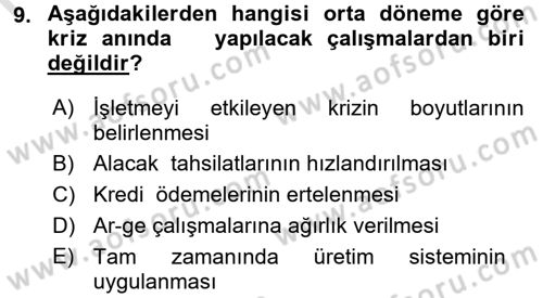 Kriz İletişimi Ve Yönetimi Dersi 2016 - 2017 Yılı (Final) Dönem Sonu Sınav Soruları 9. Soru