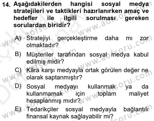 Kriz İletişimi Ve Yönetimi Dersi 2017 - 2018 Yılı 3 Ders Sınav Soruları 14. Soru