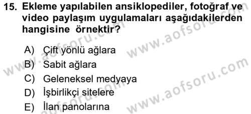 Kriz İletişimi Ve Yönetimi Dersi 2017 - 2018 Yılı 3 Ders Sınav Soruları 15. Soru