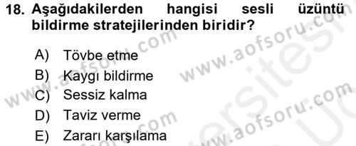 Kriz İletişimi Ve Yönetimi Dersi 2017 - 2018 Yılı 3 Ders Sınav Soruları 18. Soru