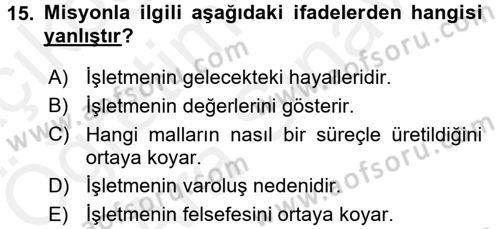 Kriz İletişimi Ve Yönetimi Dersi 2017 - 2018 Yılı (Vize) Ara Sınav Soruları 15. Soru