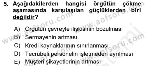 Kriz İletişimi Ve Yönetimi Dersi 2017 - 2018 Yılı (Vize) Ara Sınav Soruları 5. Soru