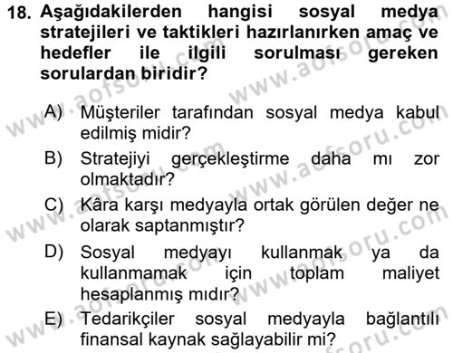 Kriz İletişimi Ve Yönetimi Dersi 2017 - 2018 Yılı (Final) Dönem Sonu Sınav Soruları 18. Soru