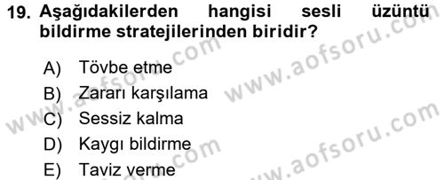 Kriz İletişimi Ve Yönetimi Dersi 2017 - 2018 Yılı (Final) Dönem Sonu Sınav Soruları 19. Soru