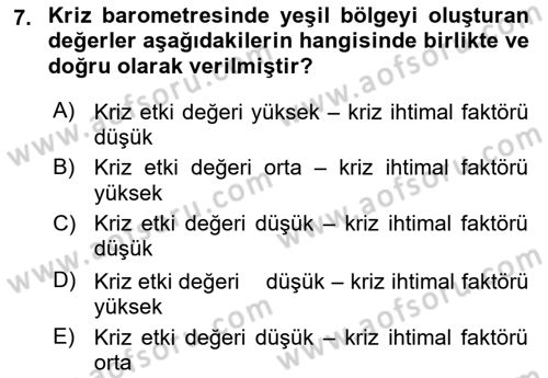 Kriz İletişimi Ve Yönetimi Dersi 2018 - 2019 Yılı 3 Ders Sınav Soruları 7. Soru