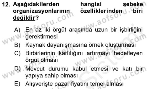 Kriz İletişimi Ve Yönetimi Dersi 2018 - 2019 Yılı (Vize) Ara Sınav Soruları 12. Soru