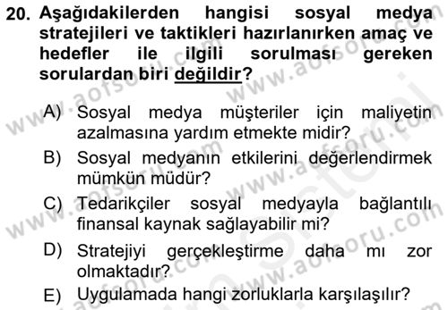 Kriz İletişimi Ve Yönetimi Dersi 2018 - 2019 Yılı (Final) Dönem Sonu Sınav Soruları 20. Soru