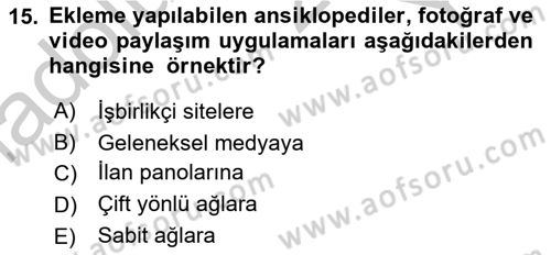 Kriz İletişimi Ve Yönetimi Dersi 2018 - 2019 Yılı Yaz Okulu Sınav Soruları 15. Soru