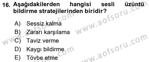 Kriz İletişimi Ve Yönetimi Dersi 2018 - 2019 Yılı Yaz Okulu Sınav Soruları 16. Soru
