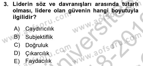 Kriz İletişimi Ve Yönetimi Dersi 2018 - 2019 Yılı Yaz Okulu Sınav Soruları 3. Soru
