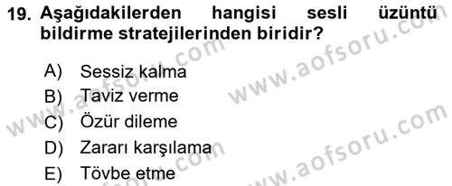 Kriz İletişimi Ve Yönetimi Dersi 2020 - 2021 Yılı Yaz Okulu Sınav Soruları 19. Soru