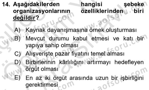 Kriz İletişimi Ve Yönetimi Dersi 2021 - 2022 Yılı (Vize) Ara Sınav Soruları 14. Soru