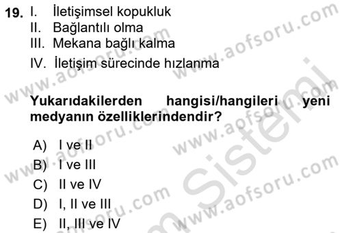 Kriz İletişimi Ve Yönetimi Dersi 2021 - 2022 Yılı (Final) Dönem Sonu Sınav Soruları 19. Soru