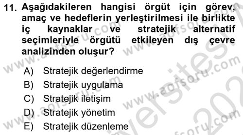 Kriz İletişimi Ve Yönetimi Dersi 2021 - 2022 Yılı Yaz Okulu Sınav Soruları 11. Soru