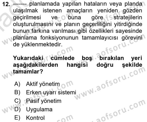 Kriz İletişimi Ve Yönetimi Dersi 2021 - 2022 Yılı Yaz Okulu Sınav Soruları 12. Soru