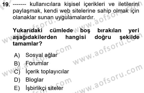 Kriz İletişimi Ve Yönetimi Dersi 2021 - 2022 Yılı Yaz Okulu Sınav Soruları 19. Soru