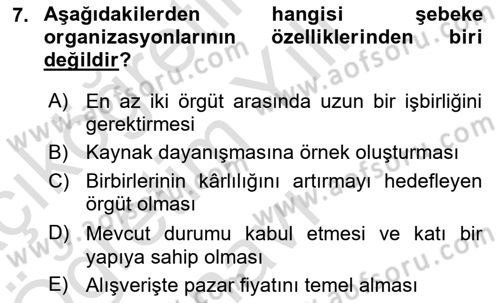 Kriz İletişimi Ve Yönetimi Dersi 2021 - 2022 Yılı Yaz Okulu Sınav Soruları 7. Soru