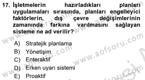 Kriz İletişimi Ve Yönetimi Dersi 2023 - 2024 Yılı (Vize) Ara Sınavı 17. Soru