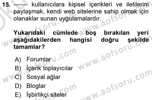 Kriz İletişimi Ve Yönetimi Dersi 2023 - 2024 Yılı Yaz Okulu Sınav Soruları 15. Soru
