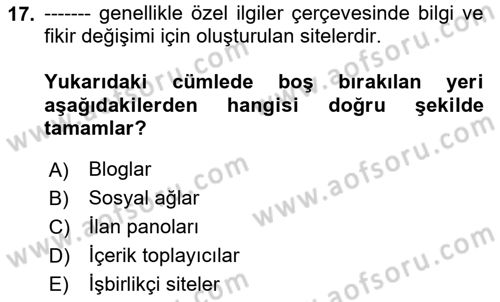 Kriz İletişimi Ve Yönetimi Dersi 2023 - 2024 Yılı Yaz Okulu Sınav Soruları 17. Soru