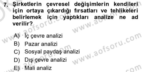 Kriz İletişimi Ve Yönetimi Dersi 2023 - 2024 Yılı Yaz Okulu Sınav Soruları 7. Soru