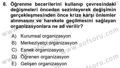 Kriz İletişimi Ve Yönetimi Dersi 2023 - 2024 Yılı Yaz Okulu Sınav Soruları 8. Soru