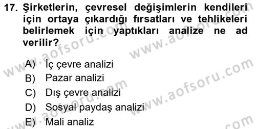Kriz İletişimi Ve Yönetimi Dersi 2024 - 2025 Yılı (Vize) Ara Sınav Soruları 17. Soru