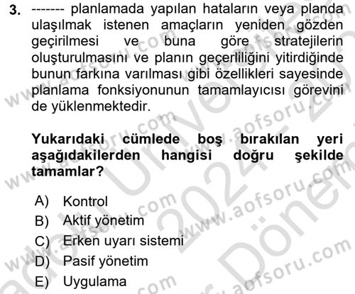 Kriz İletişimi Ve Yönetimi Dersi 2024 - 2025 Yılı (Final) Dönem Sonu Sınav Soruları 3. Soru