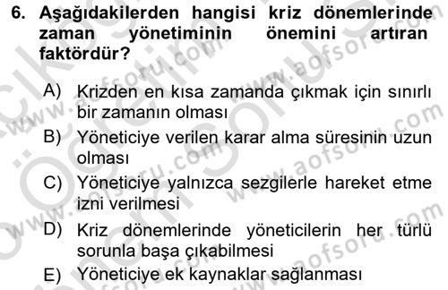 Kriz İletişimi Ve Yönetimi Dersi 2024 - 2025 Yılı (Final) Dönem Sonu Sınav Soruları 6. Soru