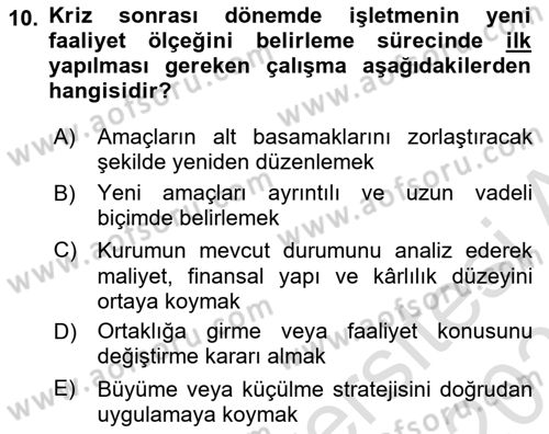Kriz İletişimi Ve Yönetimi Dersi 2025 - 2026 Yılı (Final) Dönem Sonu Sınav Soruları 10. Soru