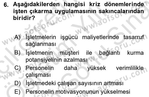 Kriz İletişimi Ve Yönetimi Dersi 2025 - 2026 Yılı (Final) Dönem Sonu Sınav Soruları 6. Soru