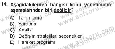 Kurumsal İletişim Dersi 2012 - 2013 Yılı Tek Ders Sınav Soruları 14. Soru