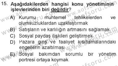 Kurumsal İletişim Dersi 2012 - 2013 Yılı Tek Ders Sınav Soruları 15. Soru