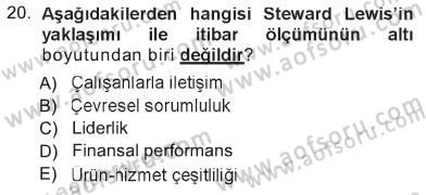Kurumsal İletişim Dersi 2012 - 2013 Yılı Tek Ders Sınav Soruları 20. Soru