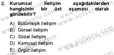 Kurumsal İletişim Dersi Ara Sınavı Deneme Sınav Soruları 2. Soru