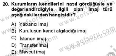 Kurumsal İletişim Dersi Ara Sınavı Deneme Sınav Soruları 20. Soru