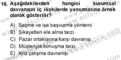 Kurumsal İletişim Dersi Ara Sınavı Deneme Sınav Soruları 16. Soru