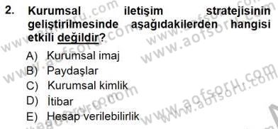 Kurumsal İletişim Dersi Ara Sınavı Deneme Sınav Soruları 2. Soru