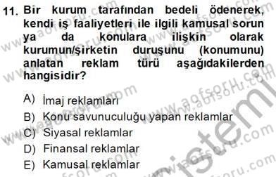 Kurumsal İletişim Dersi 2014 - 2015 Yılı (Final) Dönem Sonu Sınav Soruları 11. Soru