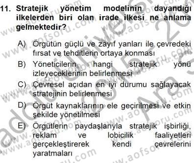 Kurumsal İletişim Dersi Ara Sınavı Deneme Sınav Soruları 11. Soru