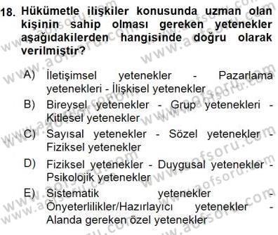 Kurumsal İletişim Dersi 2015 - 2016 Yılı (Final) Dönem Sonu Sınav Soruları 18. Soru