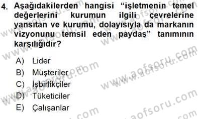 Kurumsal İletişim Dersi 2015 - 2016 Yılı (Final) Dönem Sonu Sınav Soruları 4. Soru
