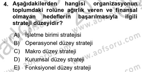 Kurumsal İletişim Dersi 2016 - 2017 Yılı 3 Ders Sınav Soruları 4. Soru